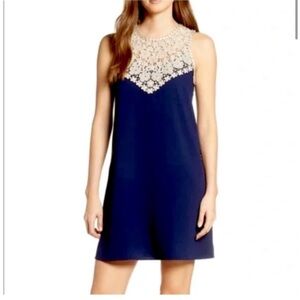 Lilly Pulitzer Size 0 Nala Soft Shift Navy and Gold Dress